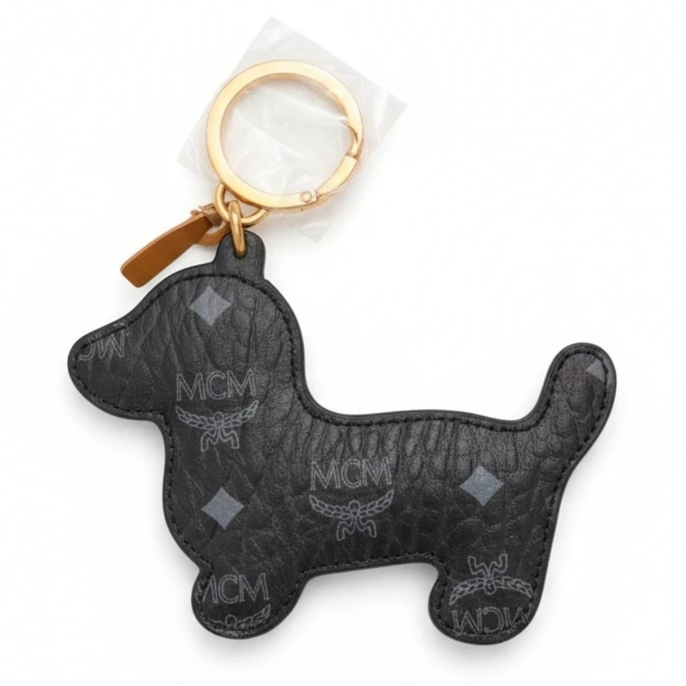 Bag Charm MCM Leather Dachshund Keychain - Picture 2 of 2